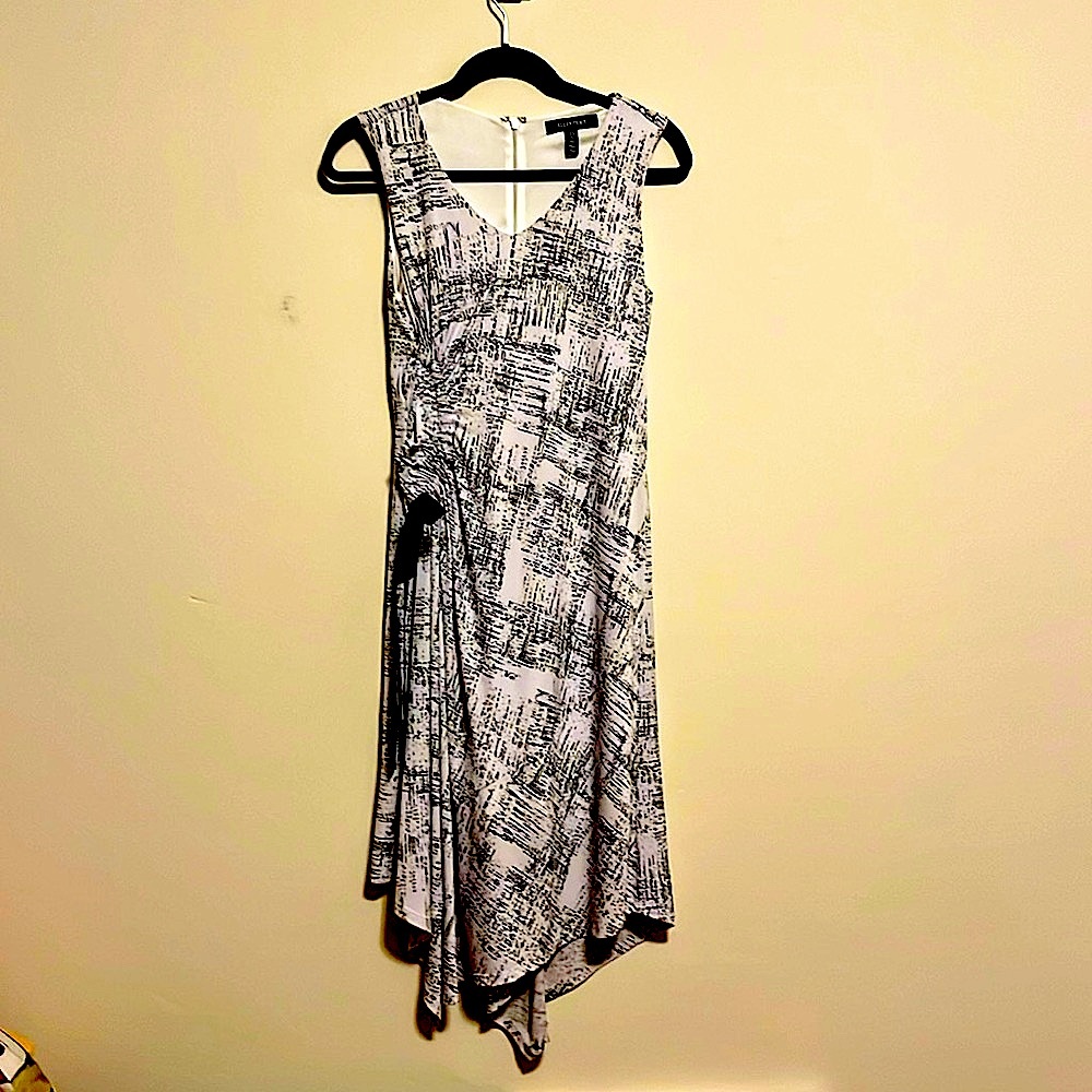 Ellen Tracy Monochrome Asymmetrical Dress